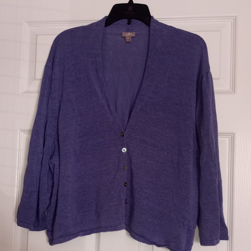 J.Jill Purple Button Down Cardigan Sweater
